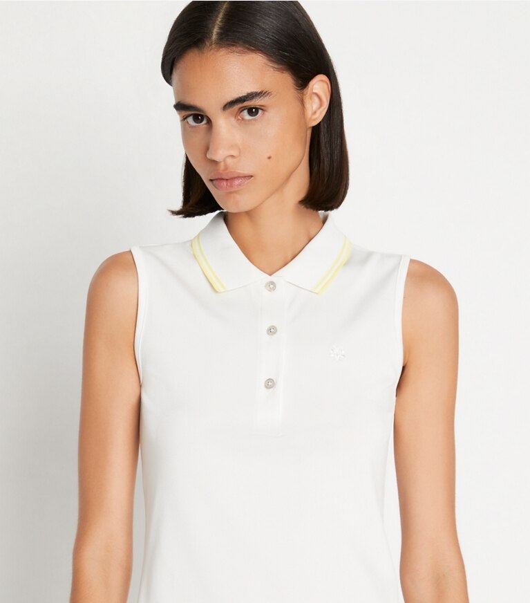 Tech Piqué Sleeveless Polo: Women's Designer Tops | Tory Sport