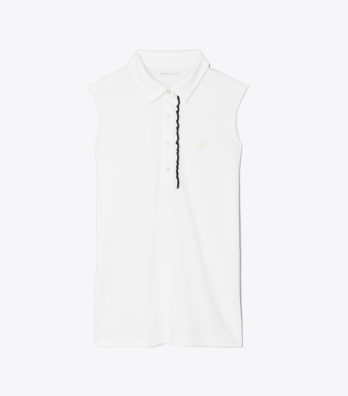 Tech Piqué Sleeveless Ruffle Polo