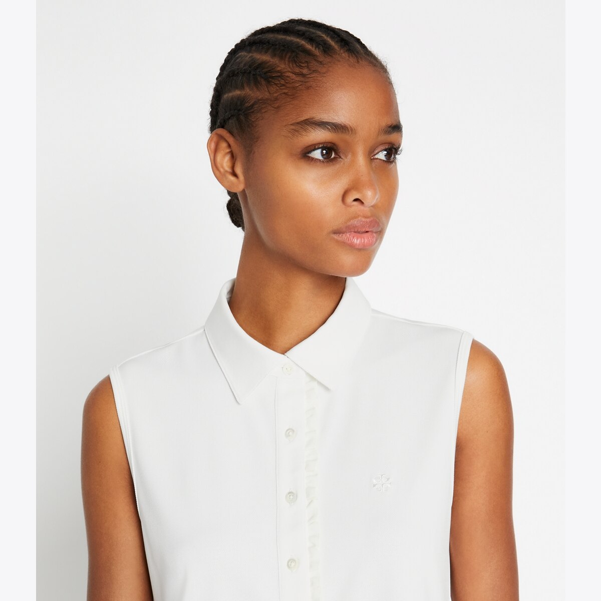 Tory Burch pleated hot ruffle blouse