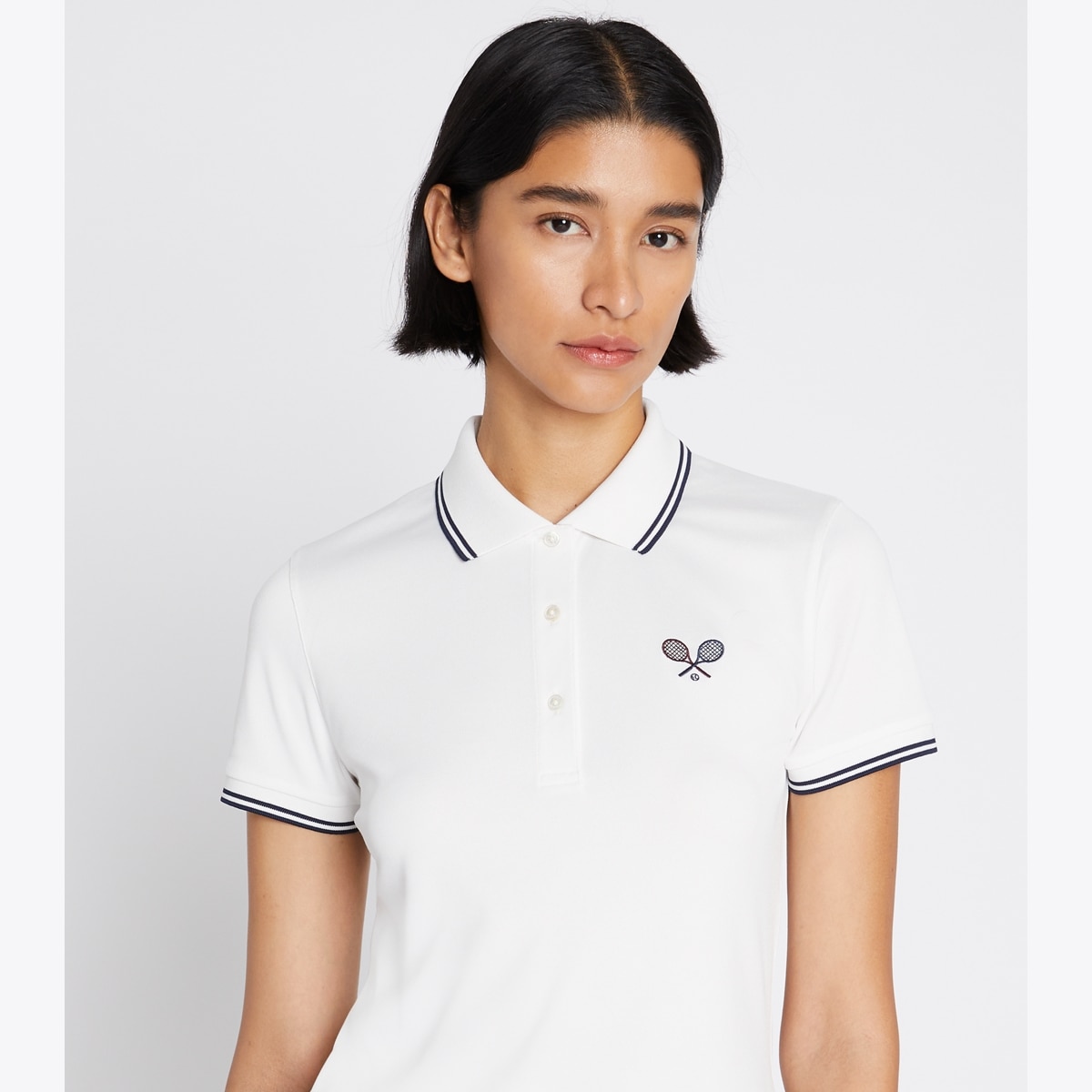 White Pique Knit Polo Shirt – By Style