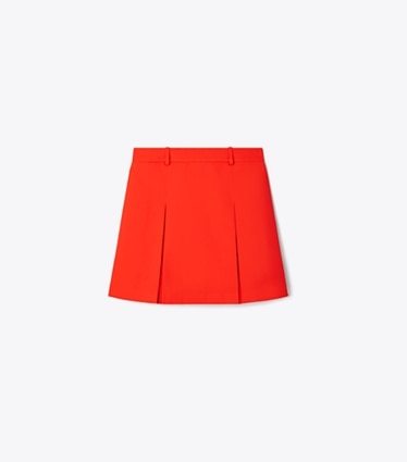 Tory Burch designer bottoms Tech Twill Golf Skirt in Blazing Red front