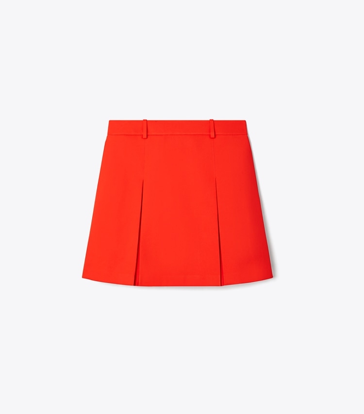 Tory Burch designer bottoms Tech Twill Golf Skirt in Blazing Red front
