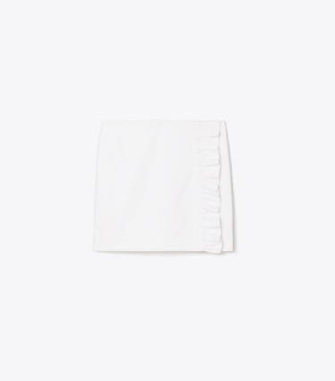 Tory Sport designer bottoms Tech Twill Golf Skort in Snow White front