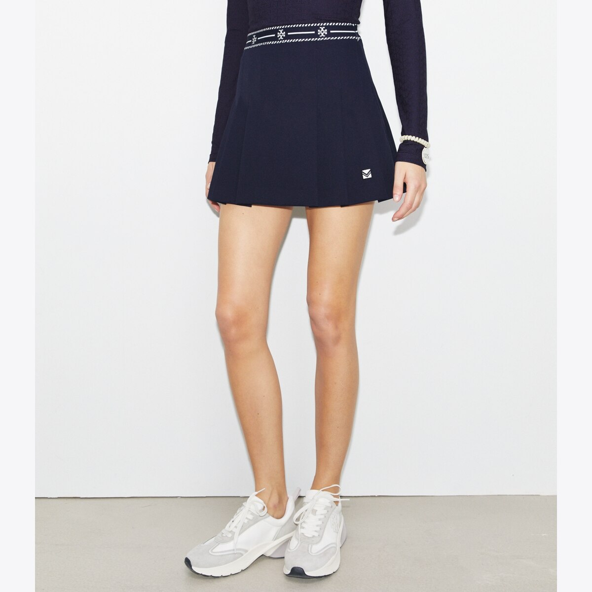 Tech Twill Logo Tape Tennis Skirt: Women's Designer Bottoms | Tory