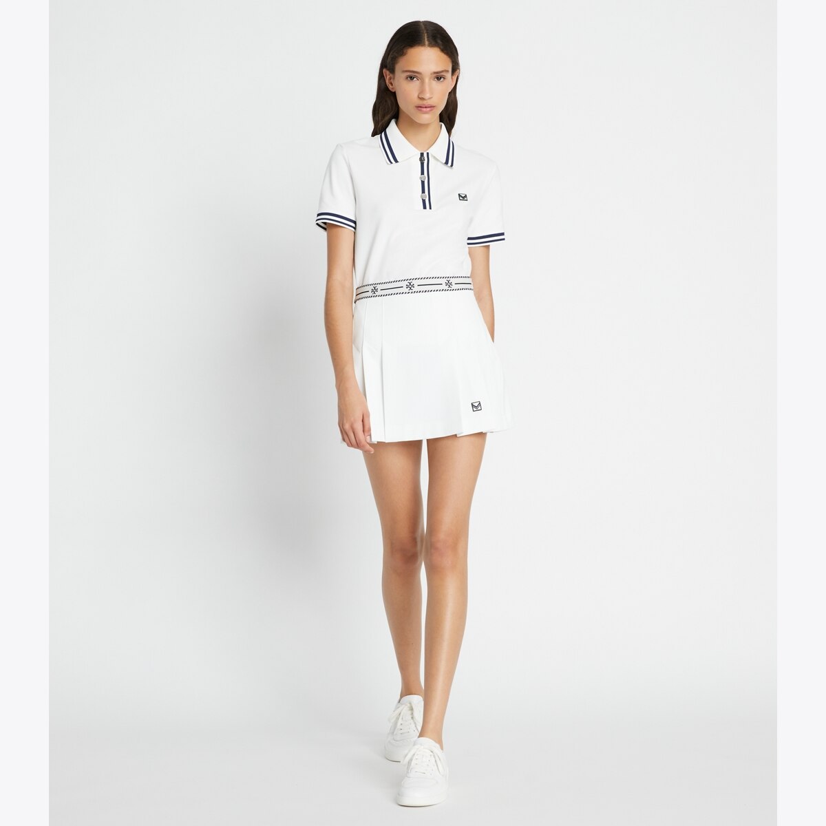 Tech Twill Logo Tape Tennis Skirt: Women's Designer Bottoms | Tory