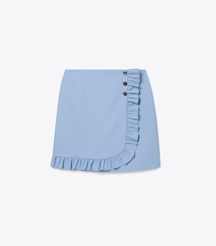 Tory Sport designer bottoms Tech Twill Ruffle Golf Skirt in Seafaring front