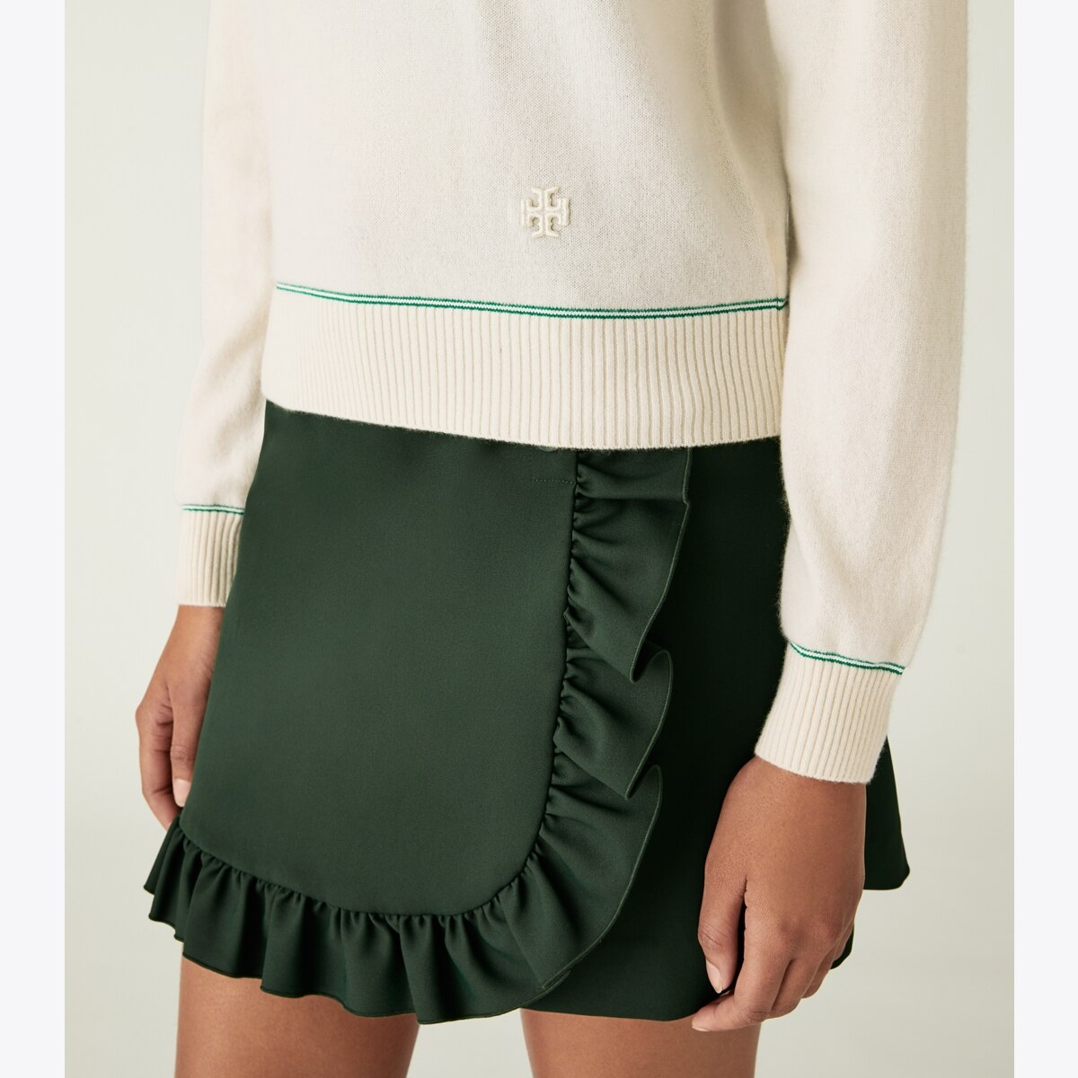 Tech Twill Ruffle Skort: Women's Designer Bottoms | Tory Sport