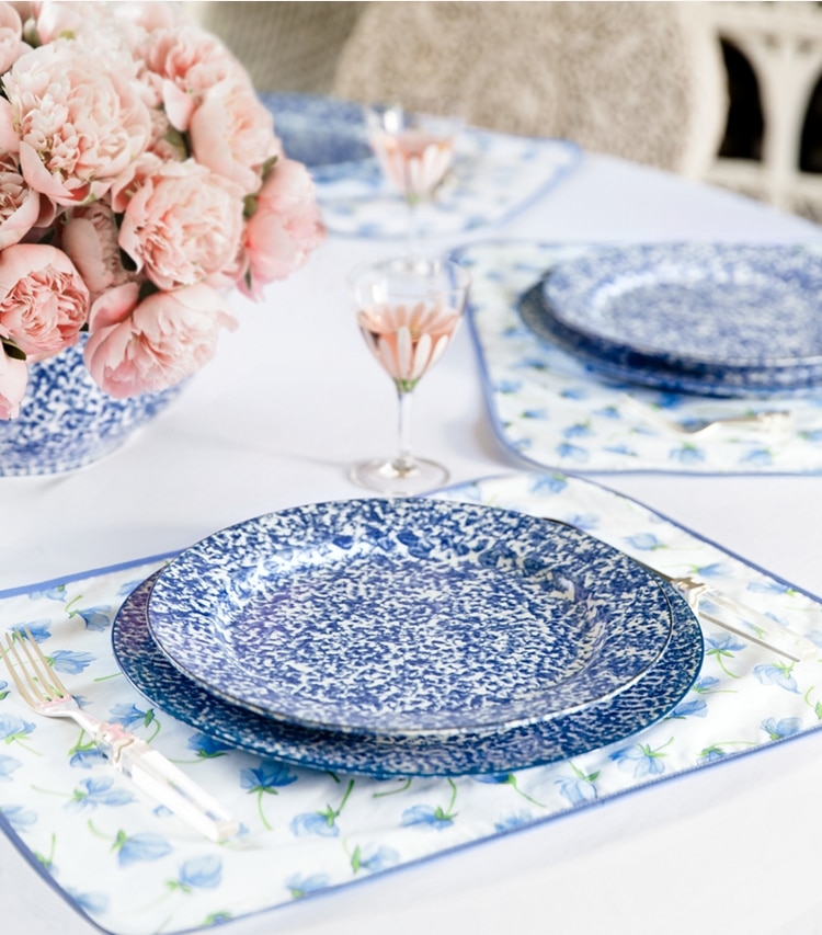 Tory Burch designer geschirr & gläser Teller Im Spongeware-Design, 2er-Set in Sponge editorial