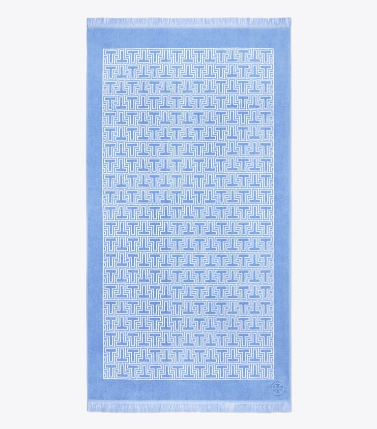 Tory Burch designer teli mare Telo mare T-Tile in Blue Bird front