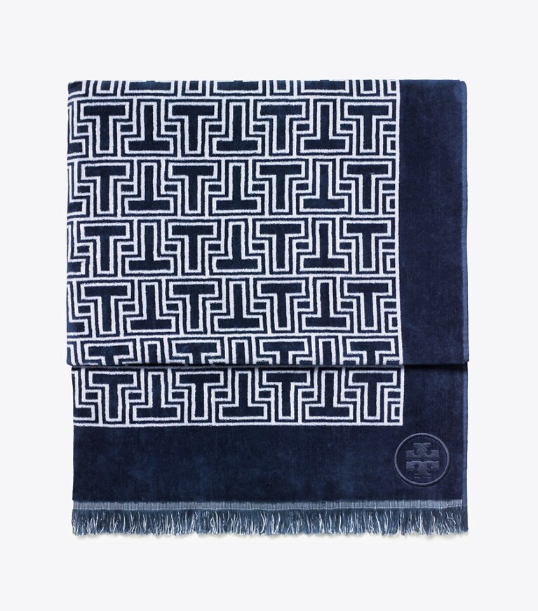 Tory Burch designer teli mare Telo mare T-Tile in Tory Navy/Ivory group