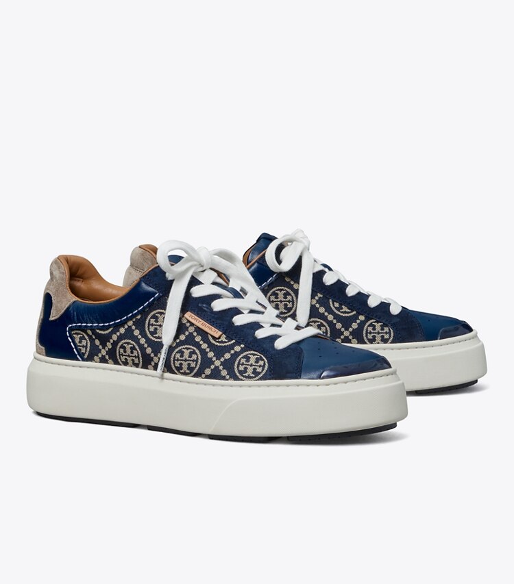 Tory Burch diseñador zapatillas Tenis con monograma de T Ladybug en PERFECT NAVY / PERFECT NAVY ángulo