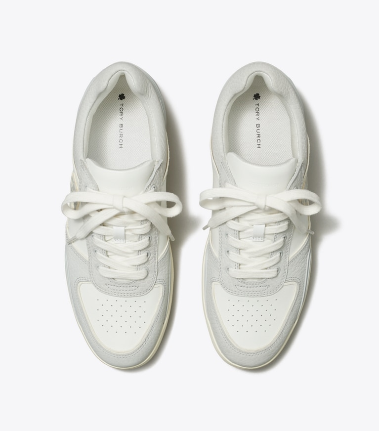 Tory Burch designer baskets Tennis Clover in WHITE / POWDER BLUE angle