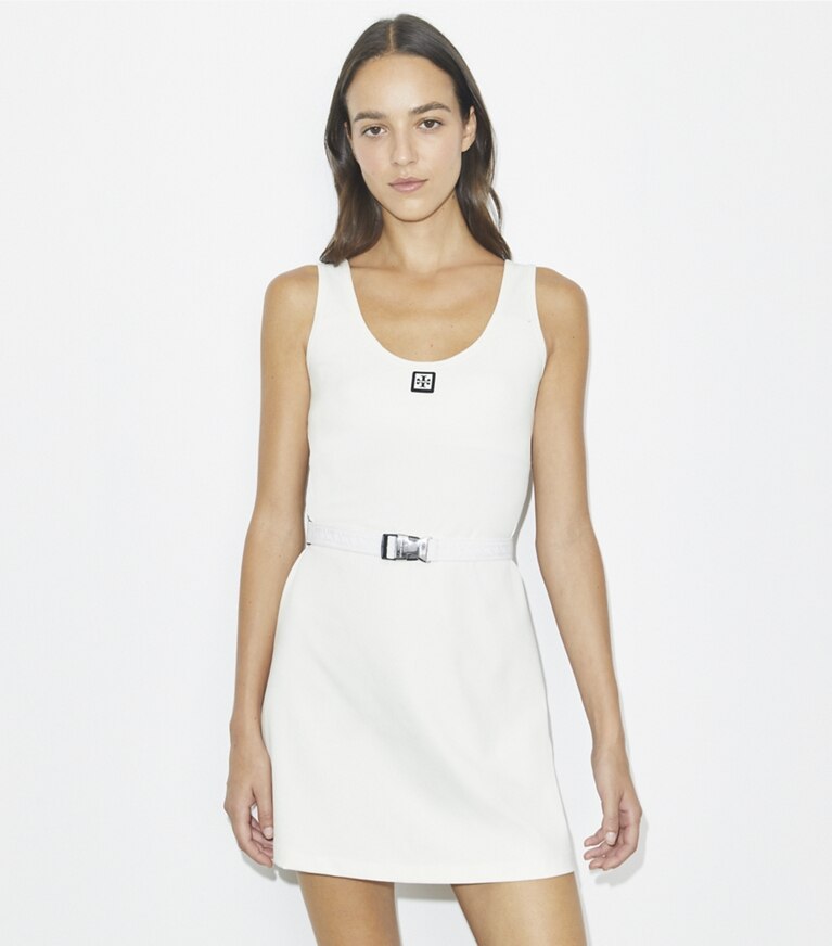 Tory Burch designer kleider Tenniskleid in A-Linie in Snow White front