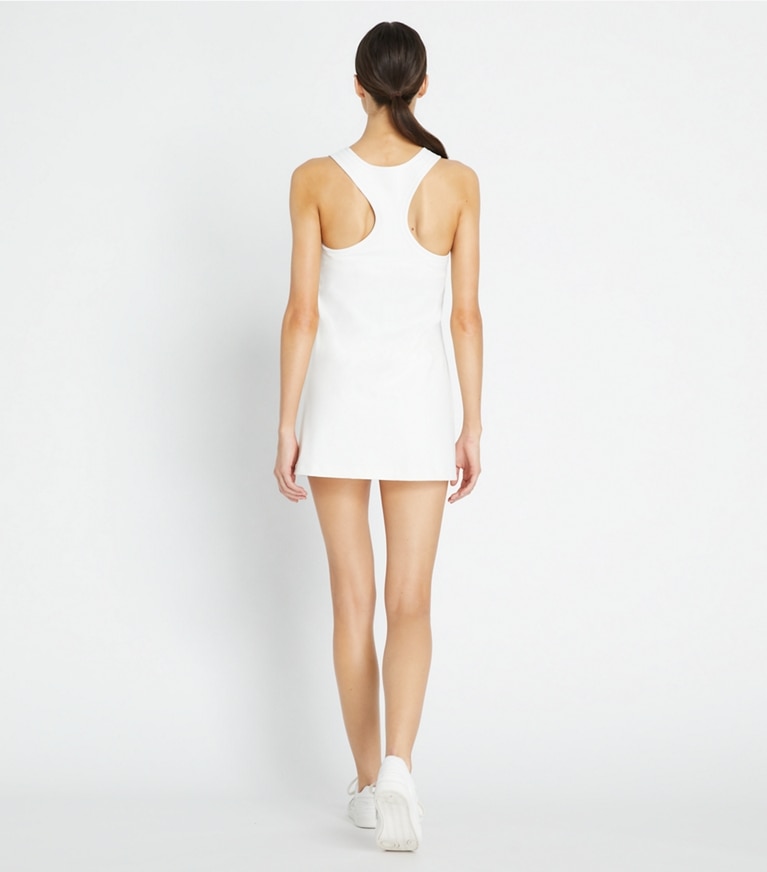 Tory Sport designer kleider Tenniskleid mit Seitenschlitz in Snow White / Snow White front