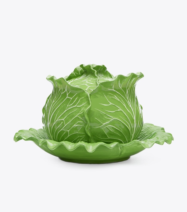 Tory Burch designer geschirr & gläser Terrine Im Lettuce-Design Mit Deckel in Green front