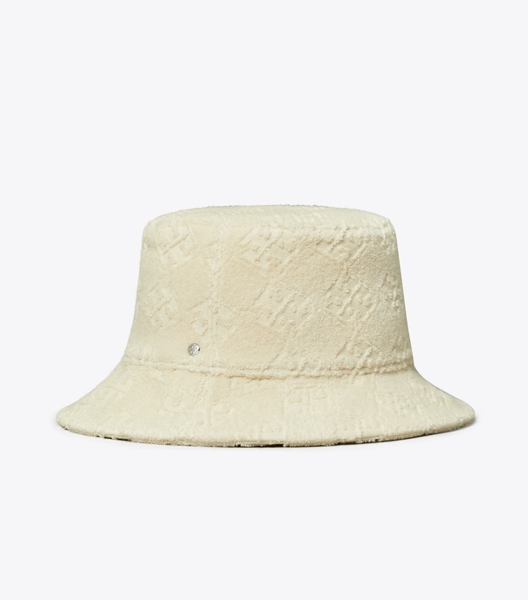 Tory Burch designer hats Terry Bucket Hat in White front