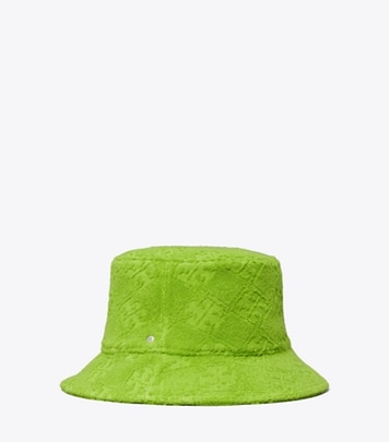 Wide-Brim Woven Jacquard Bucket Hat: Women's Designer Hats