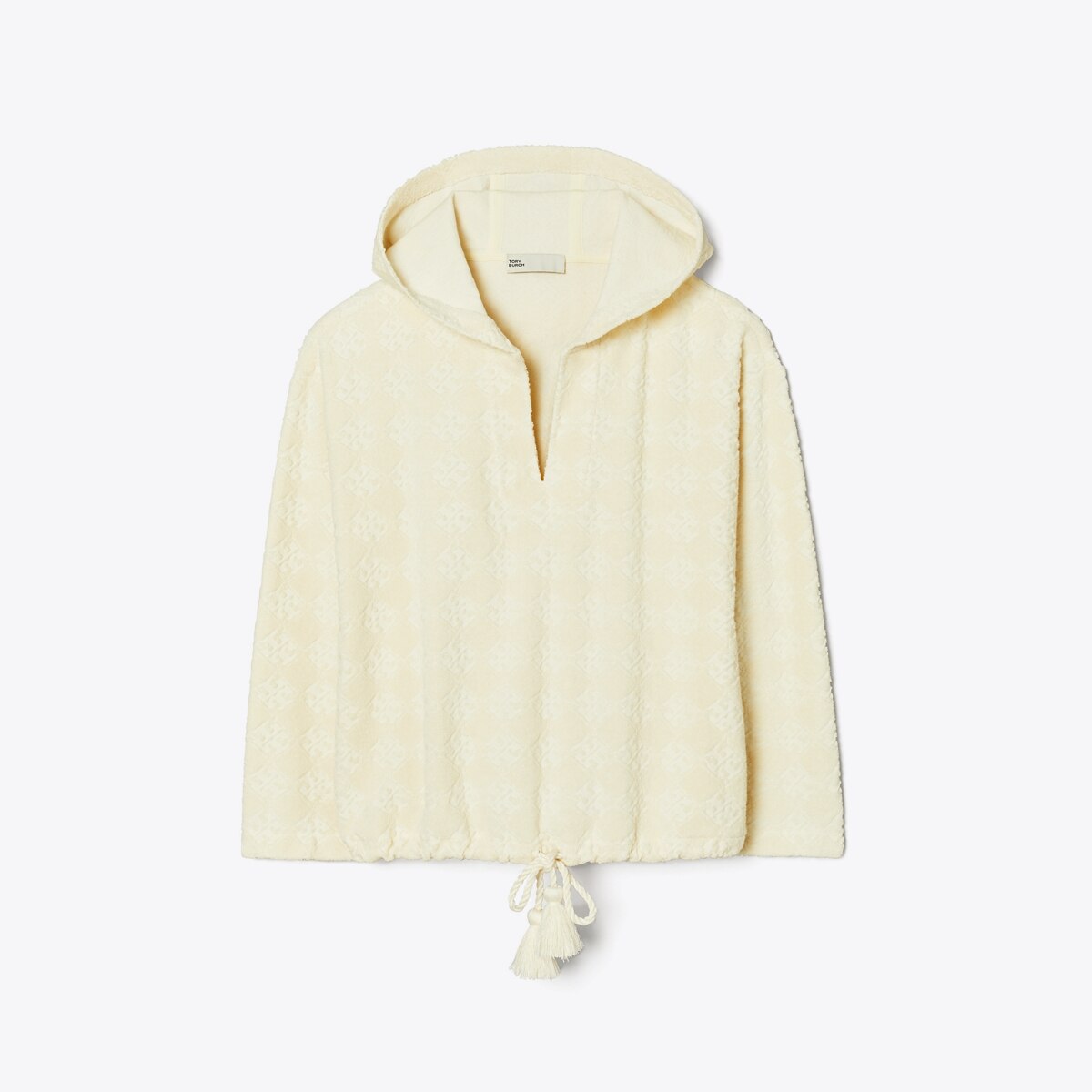 新品同様 23AW TORY BURCH フリース ボア ジップベスト 刺繍ロゴ retock's】ロゴ刺繍 スタンドボアフリースジップベスト MONO