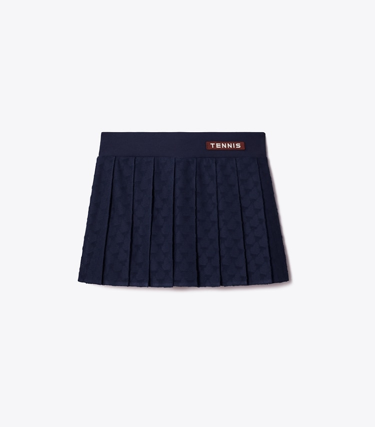 Tory Sport designer bottoms Terry Jacquard Mini Tennis Skirt in Tory Navy front