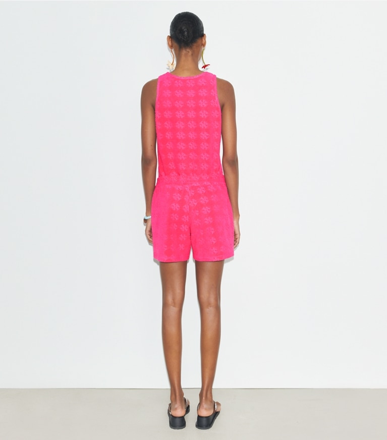 Tory Burch designer coverups Terry Jacquard Tank Top in Bold Pink front
