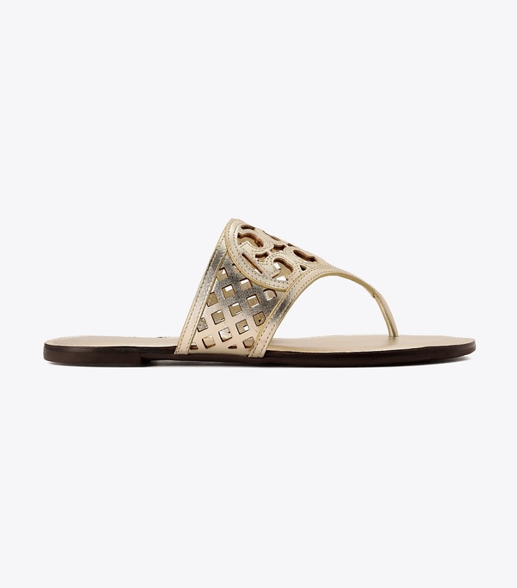 Tory Burch designer サンダル サッチ メタリック トングサンダル in Spark Gold side
