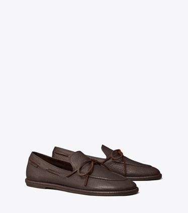 Tory Burch designer flats The Boaty in COCOA / COCOA angle