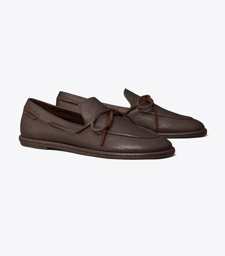Tory Burch designer flats The Boaty in COCOA / COCOA angle