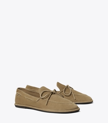 Tory Burch designer flats The Boaty in RIVER ROCK / RIVER ROCK angle