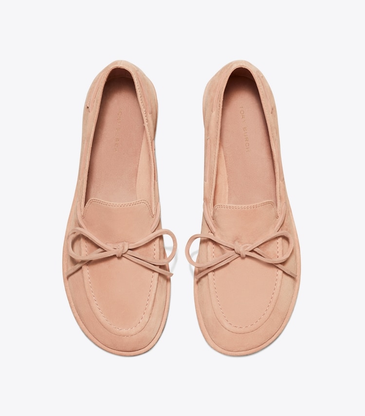 Tory Burch designer flats The Boaty in MALVA / MALVA overhead