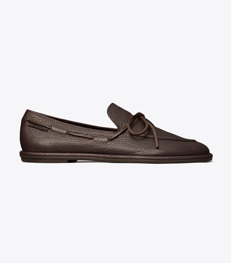 Tory Burch designer flats The Boaty in COCOA / COCOA side