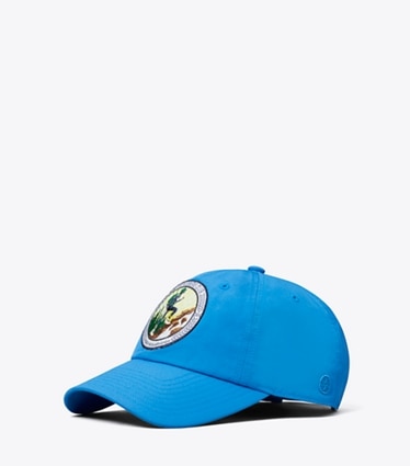 Tory Burch designer hats The Explorers Club Baseball Cap in Bay Blue angle