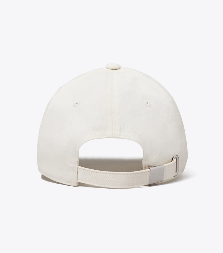Tory Burch designer hats The Explorers Club Baseball Cap in Ivory Pearl back