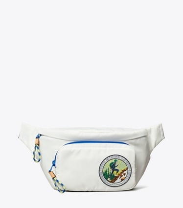 Tory Burch designer belt bags The Explorers Club Belt Bag in White front
