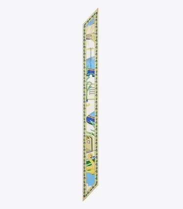 Tory Burch designer scarves The Pool Ribbon Tie in The Pool Blue overhead