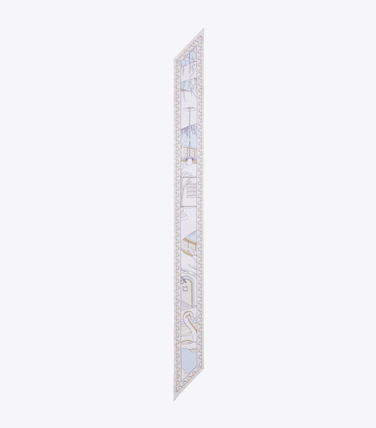 Tory Burch designer schals The Pool Schleifenband in The Pool Neutral von oben