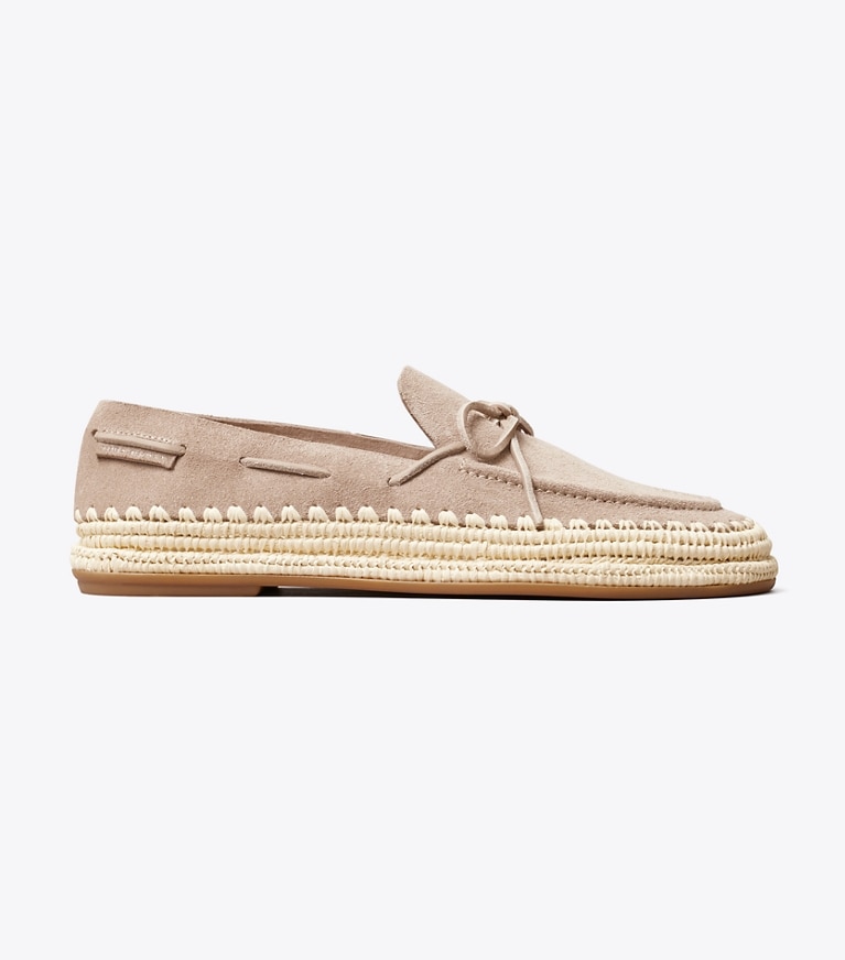 Tory Burch designer flats The Raffia Boaty in AVOLA / NATURAL side