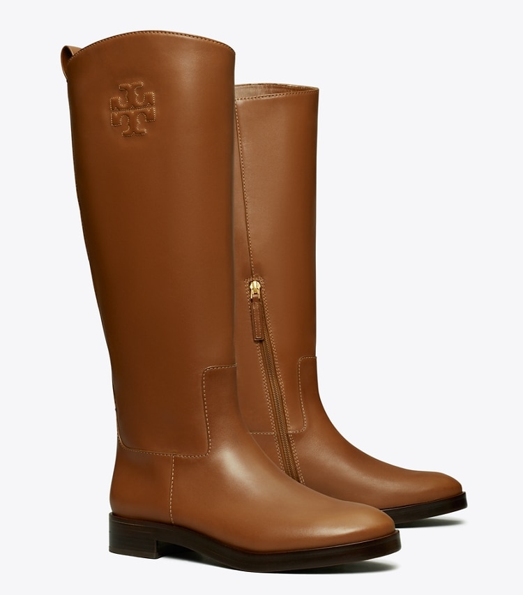 Tory Burch designer boots The Riding Boot, Wide in PALISSANDRO angle