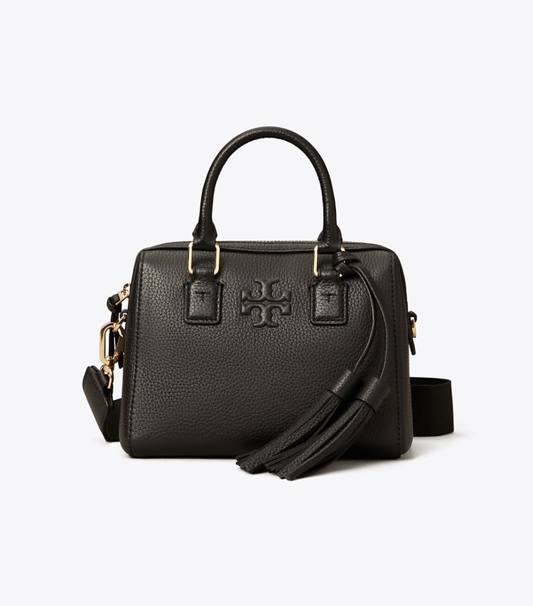 Tory Burch designer crossbody bags Thea Mini Web Satchel in Black front