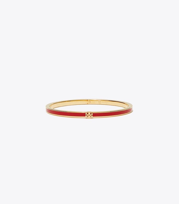 Tory Burch designer ブレスレット キラ エナメル スリムブレスレット in Tory Gold / TORY RED front