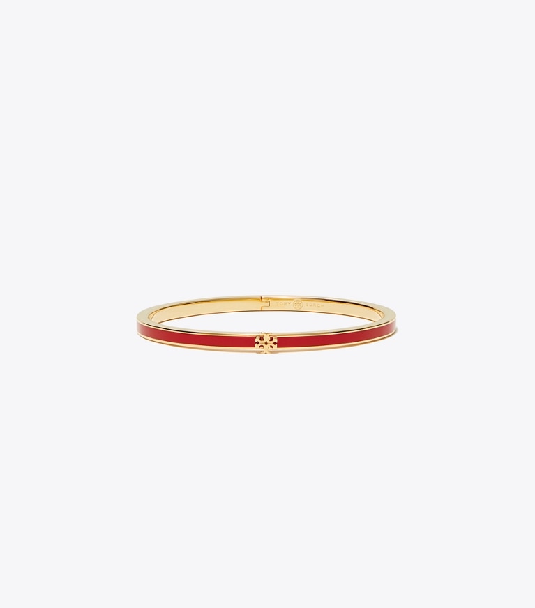 Tory Burch designer ブレスレット キラ エナメル スリムブレスレット in Tory Gold / TORY RED front