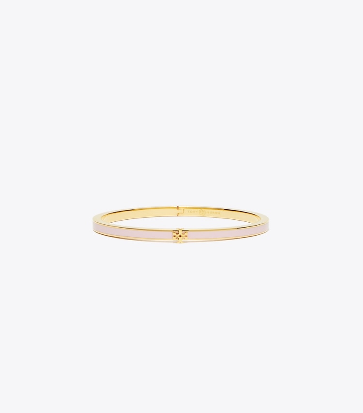 Tory Burch designer ブレスレット キラ エナメル スリムブレスレット in Tory Gold / Pink Snow front