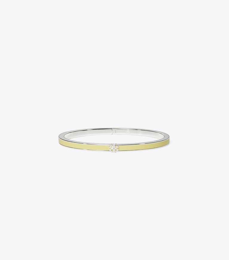 Tory Burch designer bracelets Thin Kira Enamel Bracelet in Light Silver / Lemon Zest front