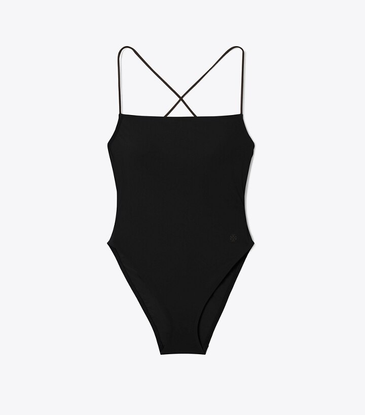 Tie Back One Piece Swimsuit Womens Swim One Pieces Tory Burch Uk 