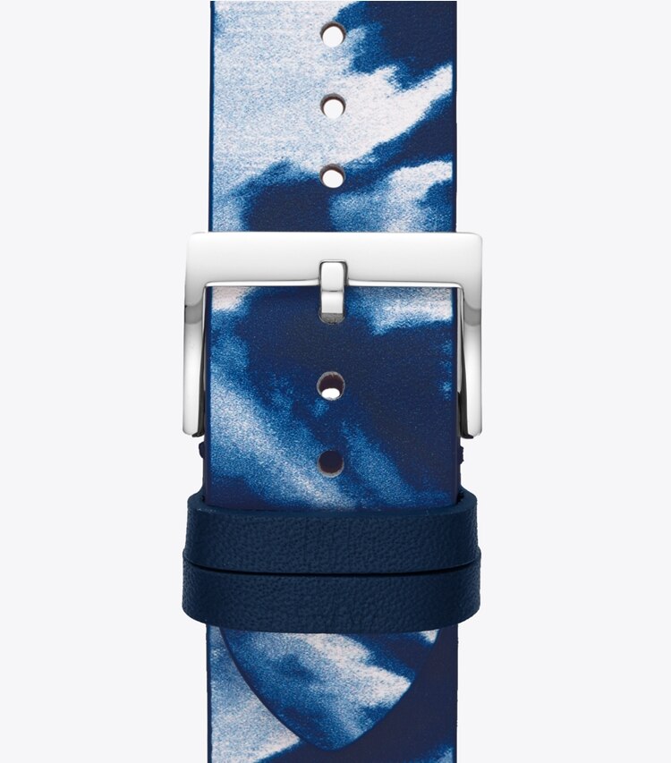 Tory Burch designer watches tory track smart watches Tie-Dye Band for Apple Watch®, Leather, 38 – 40 MM in NAVY back