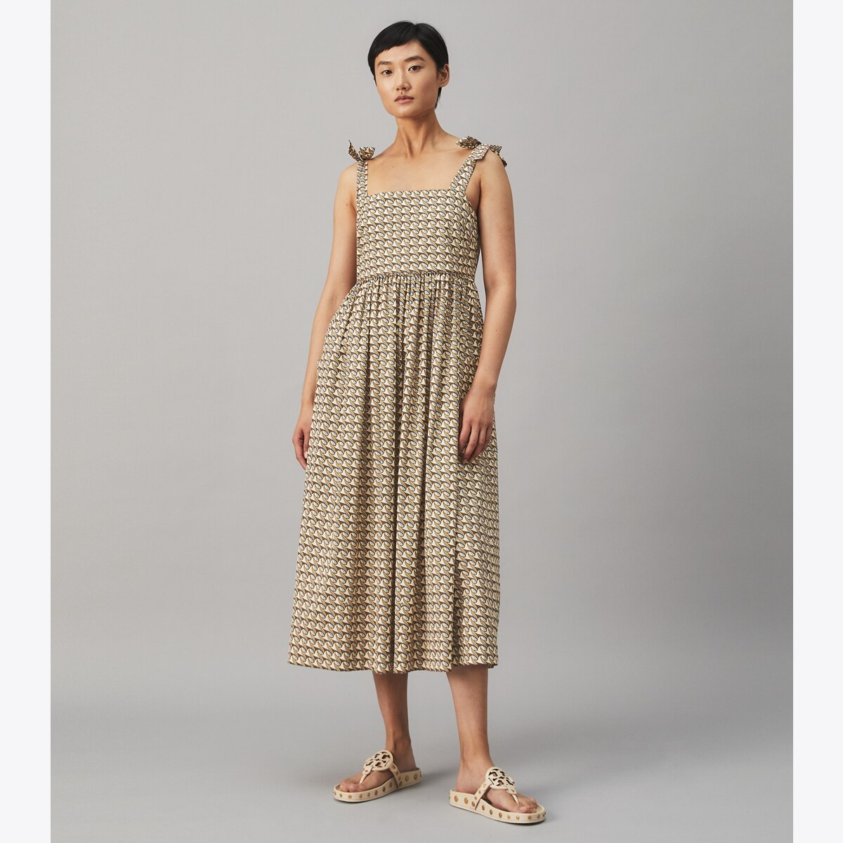 ワンピース TORY BURCH Woman Dress Cream 83308 285 Tory Burch Women's Ruffle Top Dress | $498.00 | Saint Bernard
