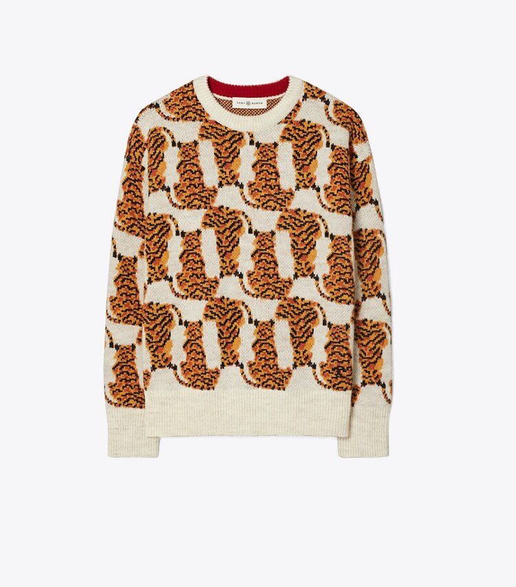 Tiger Jacquard Sweater: Women's Designer Sweaters | Tory Burch