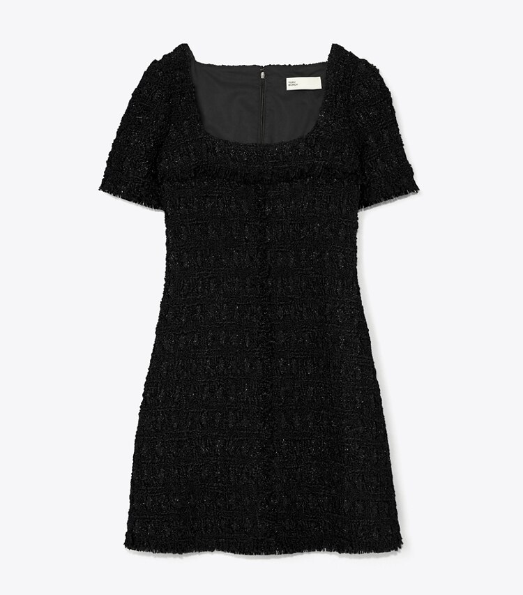 Tory Burch designer dresses Tinsel Tweed Mini Dress in Black front