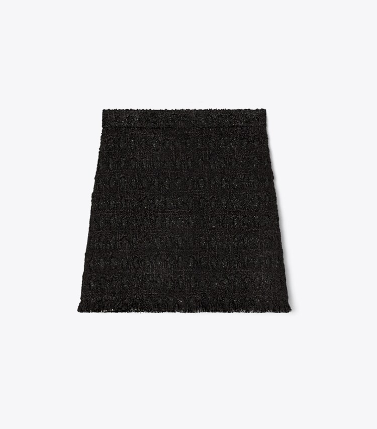 Tory Burch designer unterteile Tinsel Tweed Minirock in Black front