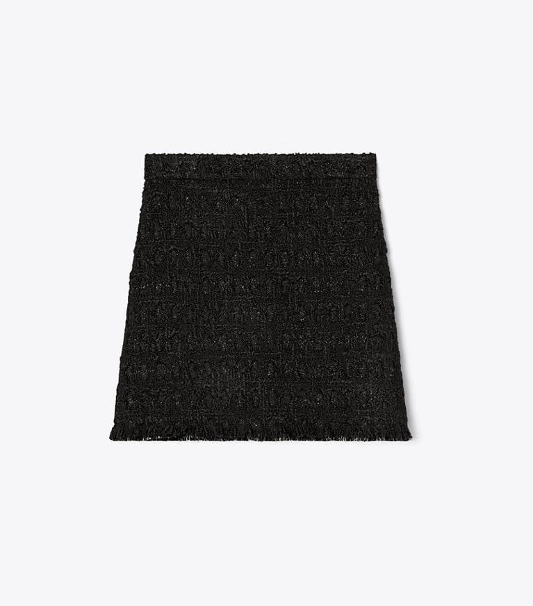 Tory Burch designer unterteile Tinsel Tweed Minirock in Black front