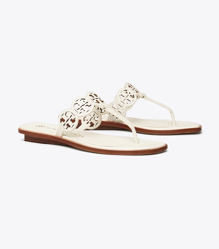 Tory Burch designer sandals Tiny Miller Thong Sandal, Leather in NEW IVORY angle